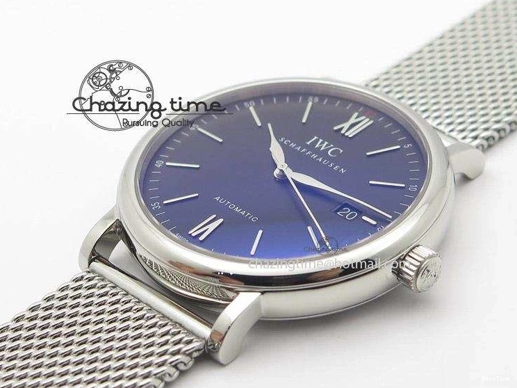 MIROTIME 0506 Portofino SCHAFFHAUSEN SS MKF 1:1 Best Edition Black Dial On Mesh Bracelet A Sporty 7342